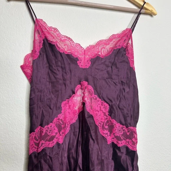 Vintage Victoria’s Secret purple & pink slip mini dress/top - Picture 4 of 15